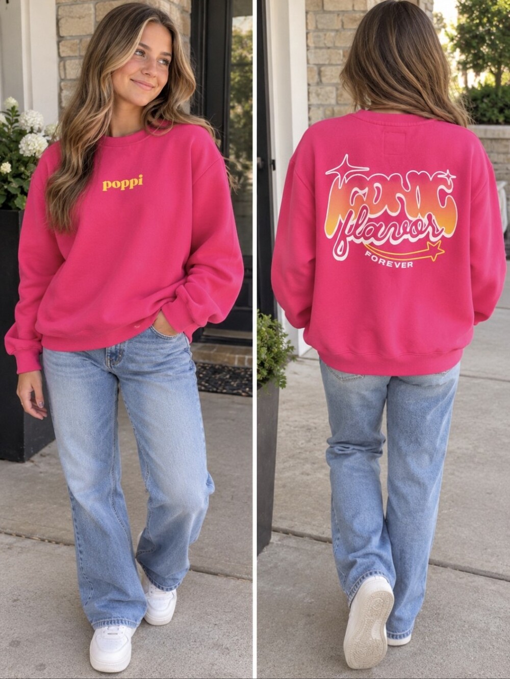 Poppi x Target Iconic Flavor Forever Pink Graphic Crewneck Sweatshirt S